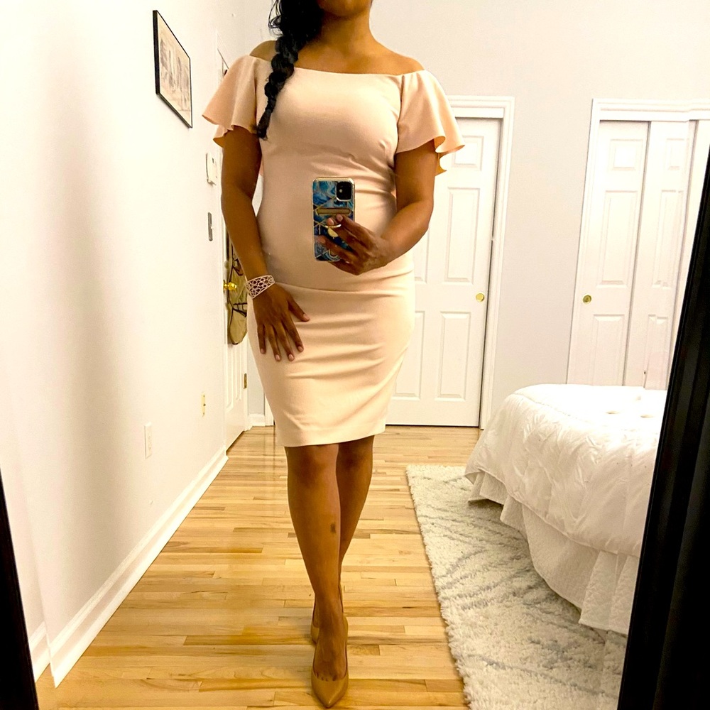 👛Wedding guest dress - Ralph Lauren blush cocktail dress 👛